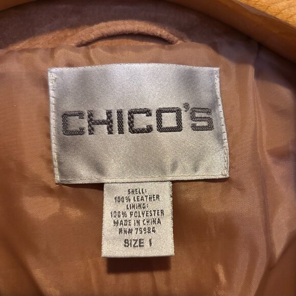 Vintage Fully-Lined Suede Fringed Jacket - Chico's Size 1 - Picture 7 of 9